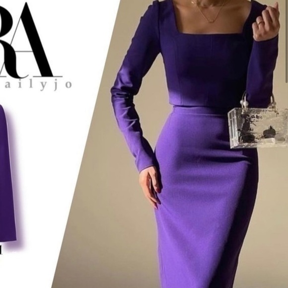 NWT TOP ZARA PURPLE CROPPED TOP - Picture 5 of 8